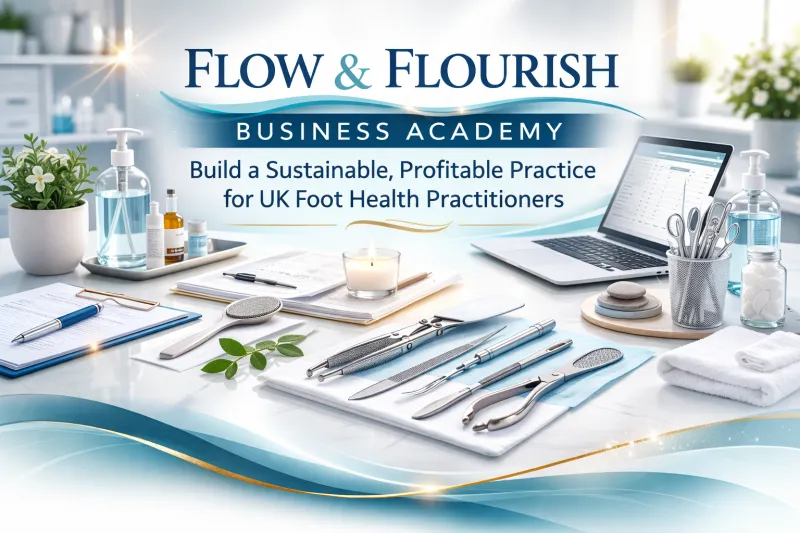FLOW & FLOURISH BUSINESS ACADEMY - A Complete Self-Paced Business Programme for UK Foot Health Practitioners