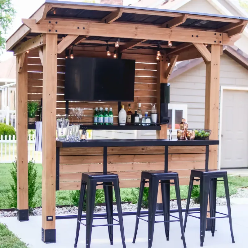WOOD GAZEBO - Sloped Bar