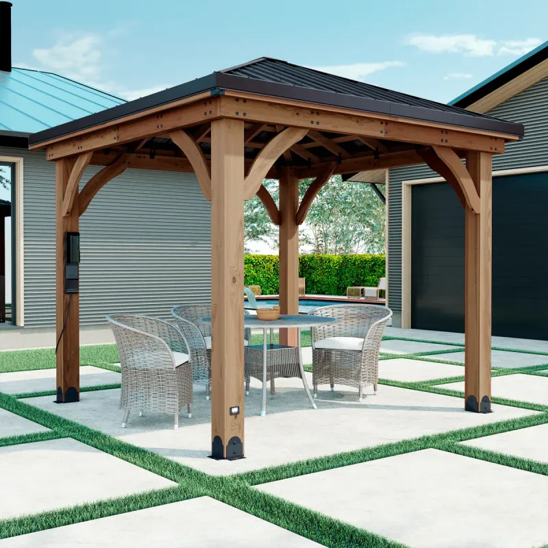 WOOD GAZEBO - Peaked Roof