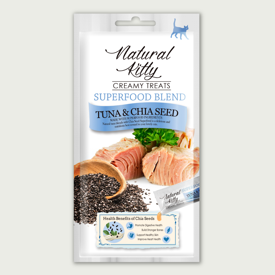 Natural Kitty Суперфуд з тунцем та насінням чіа, 4х12 г