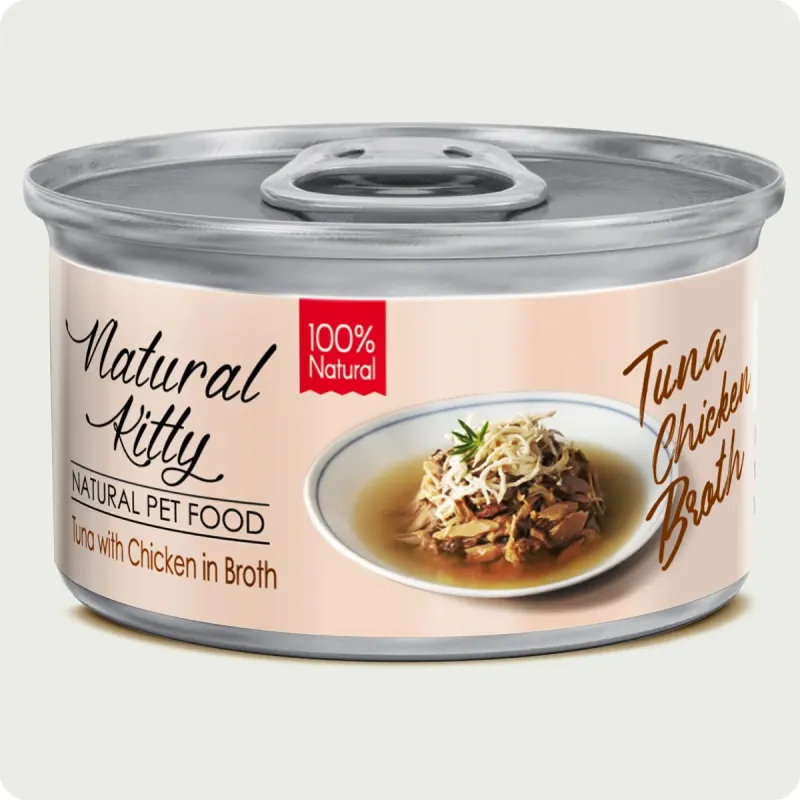 Natural Kitty Тунець з куркою в бульйоні, 80 г