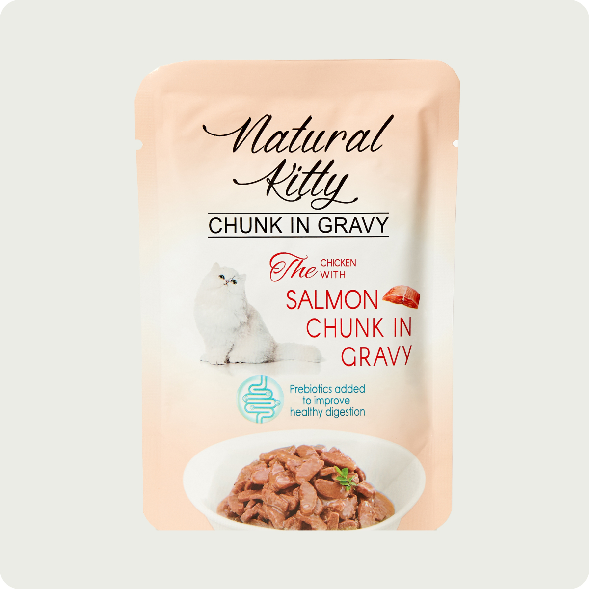 Natural Kitty Шматочки курки та лосося в підливі, 85 г