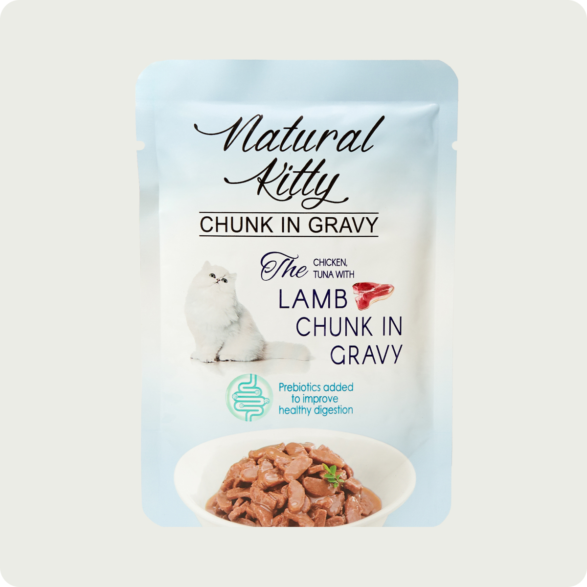 Natural Kitty Шматочки курки, тунця та ягнятини в підливі, 85 г