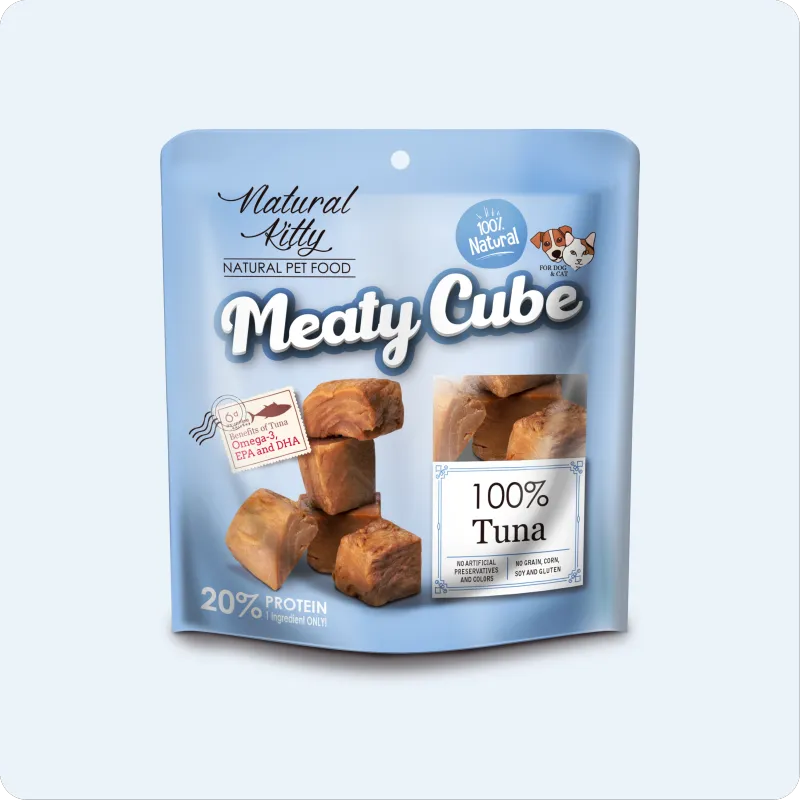 Natural Kitty М'ясні кубики з тунця для котів і собак, 60 г