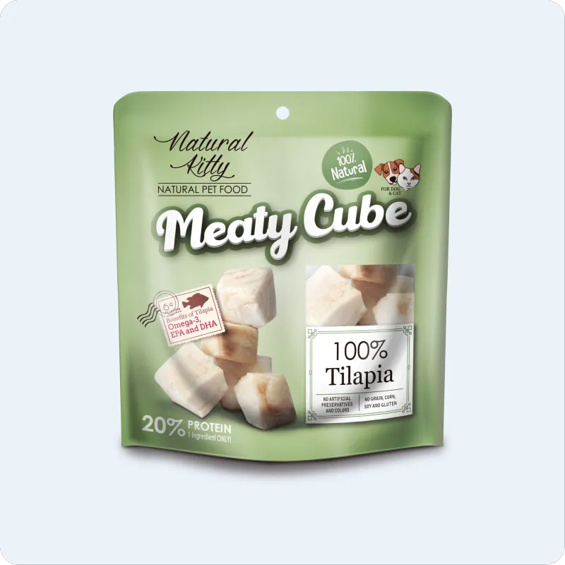 Natural Kitty М'ясні кубики з тілапії для котів і собак, 50 г