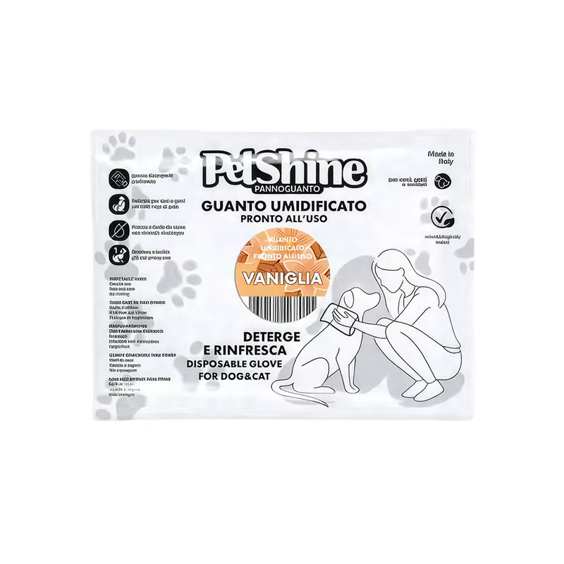 PetShine волога рукавичка з ароматом ванілі для очищення собак і котів, 1 шт