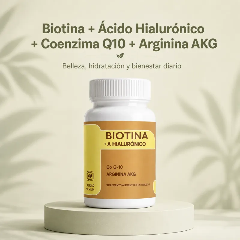 Biotina + Ácido Hialurónico + Coenzima Q10 + Arginina AKG