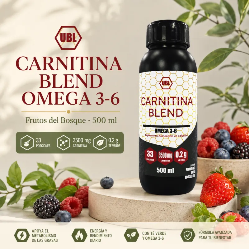 Carnitina Blend Omega 3-6 – Frutos del Bosque 500 ml