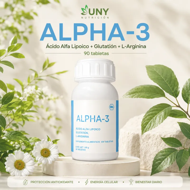ALPHA-3 – Ácido Alfa Lipoico + Glutatión + L-Arginina