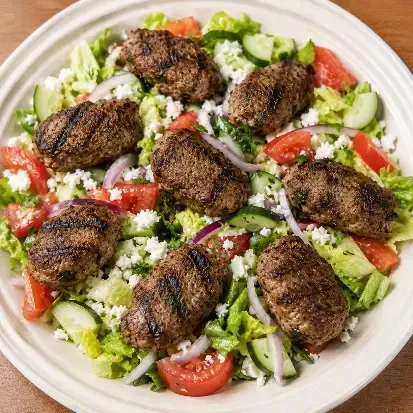 Lamb, Beef Kabab Salad