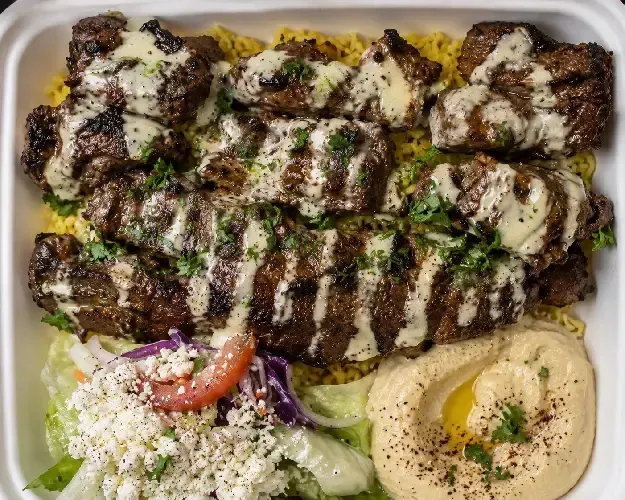 Lamb, Beef Kabab Plate