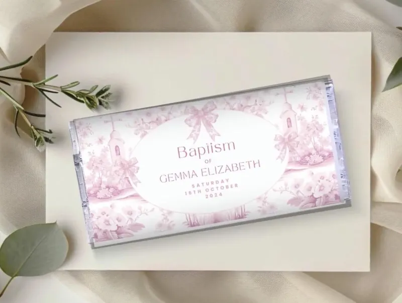 Baptism chocolate wrapper