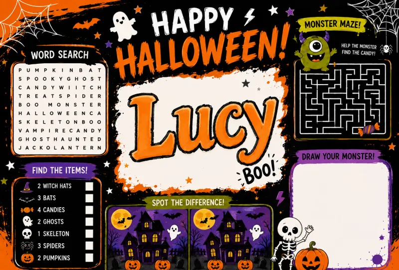 Halloween activity sheet