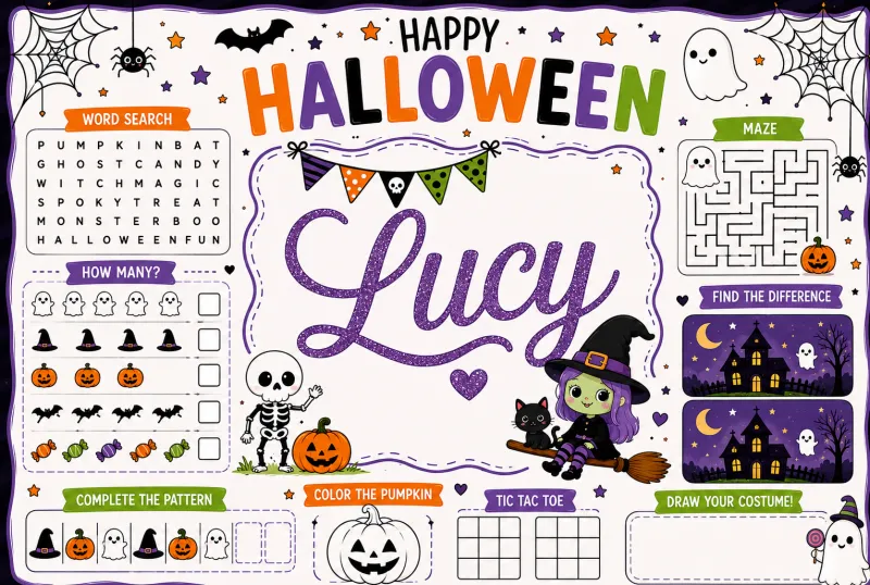 Halloween activity sheet 