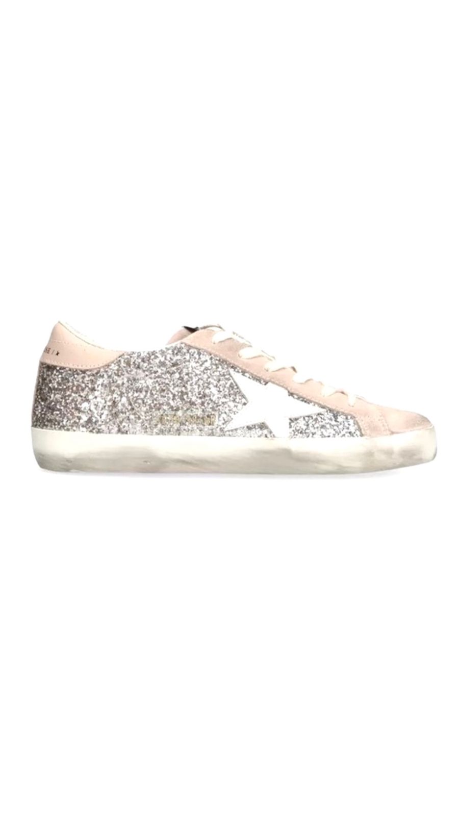 Golden Goose Silver Embellished Super-Star Sneakers 