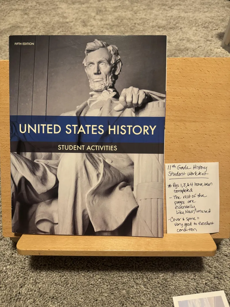 United States History (11th Grade) Student Activities Workbook, 5th Edition (BJU Press)