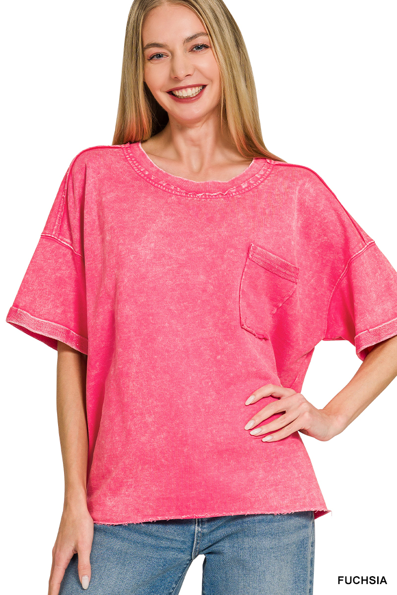 Acid Wash French Terry T-Shirt