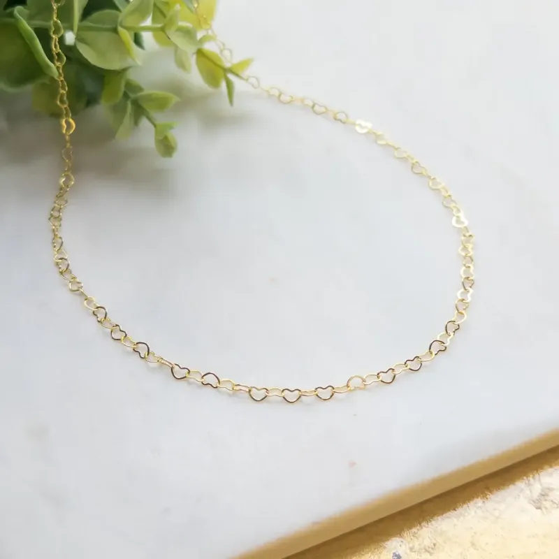 Gold Heart Link Necklace