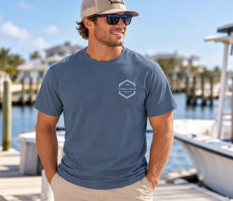 Honey Hole Redfish Hex SS Tee