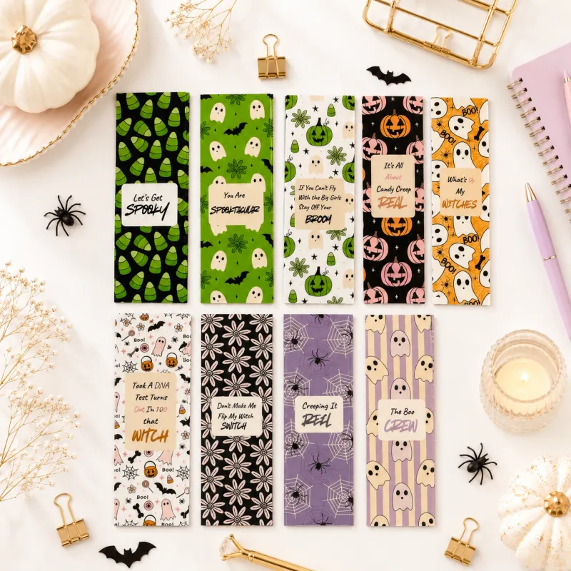🎃 Halloween Bookmark Collection, Set of 9
