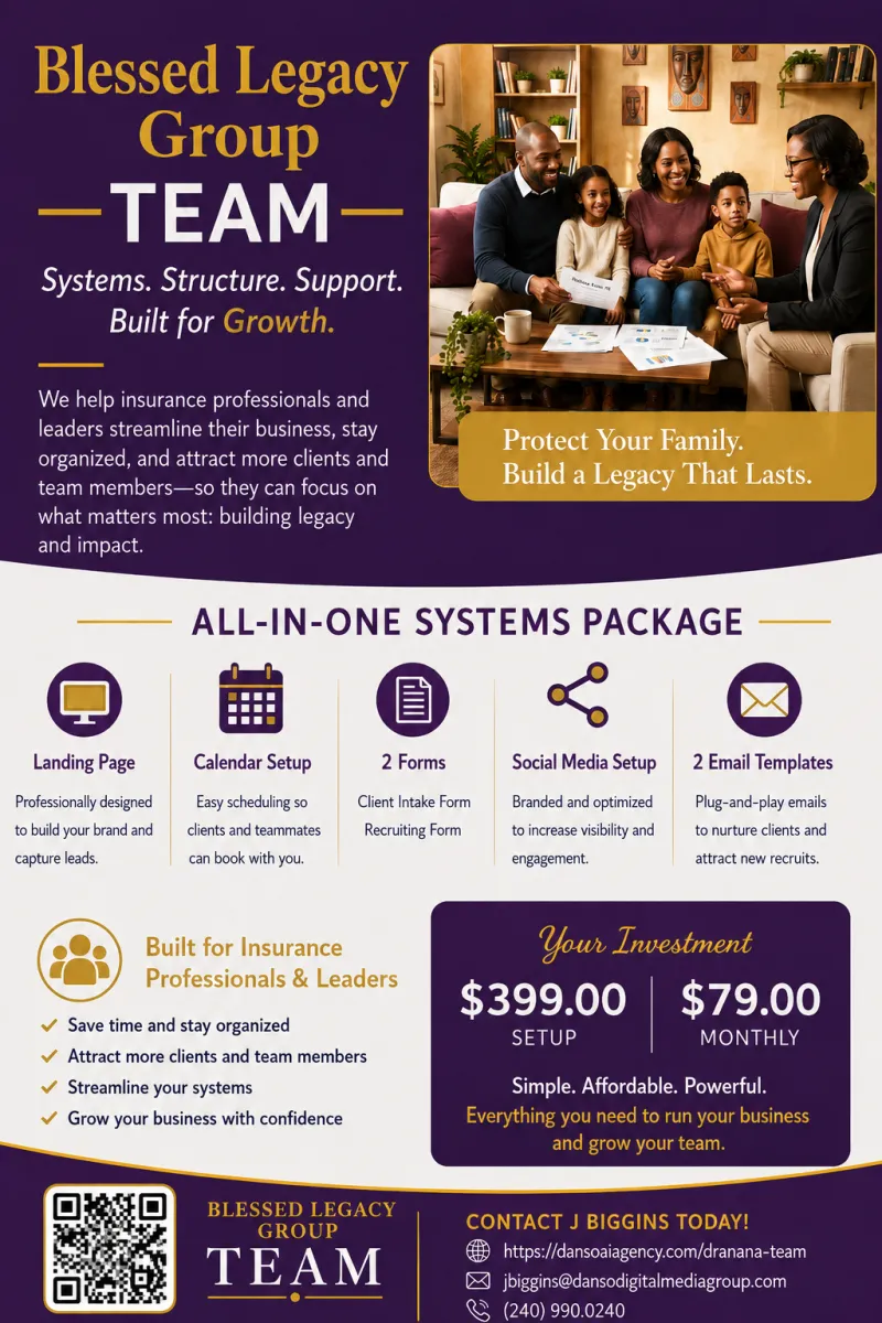 Blessed Legacy Insurance Marketing Agent Plan