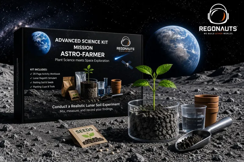 Astro Farmer | Lunar Soil STEM Experiment Kit for Kids, Students & Educators (International Version)