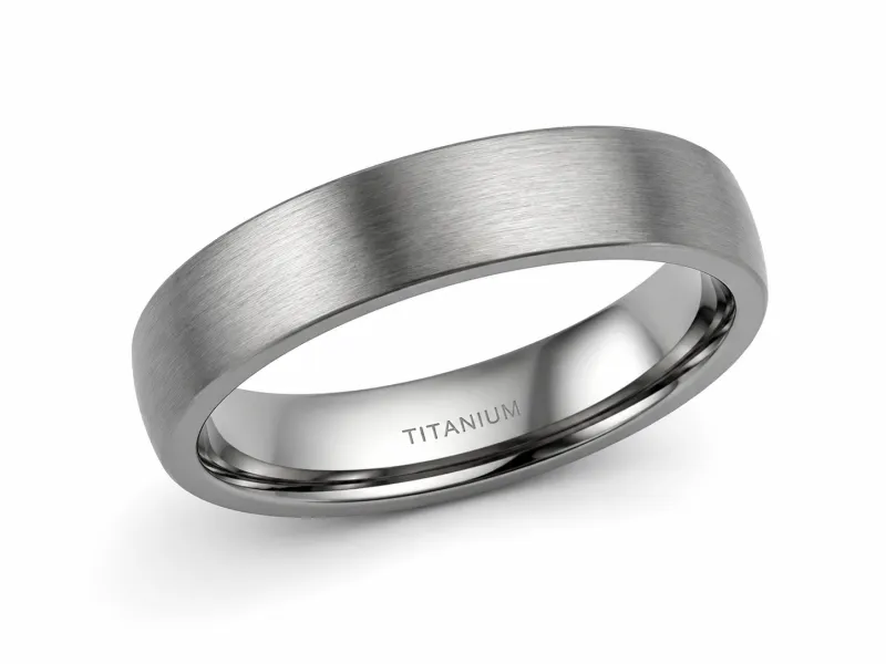 Men’s 6mm Titanium Comfort Fit Wedding Band with Brushed Finish