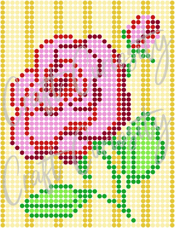 Vintage Rose Diamond Painting Card SVG File
