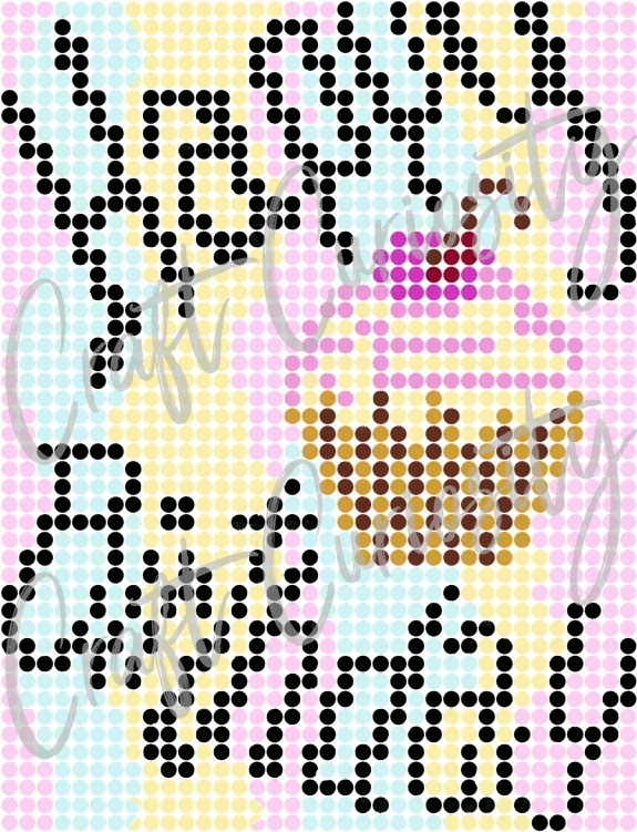Happy Birthday Cupcake Diamond Painting Card SVG File