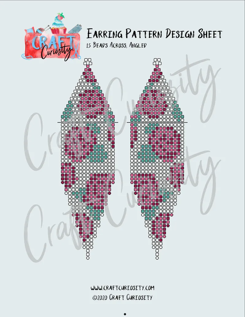 Seed Bead Earring Digital Design Tool - 15 Across with Angled Fringe