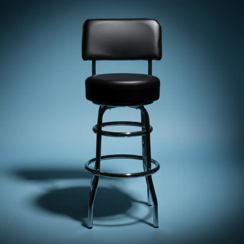 Black Barstool with Metal Legs