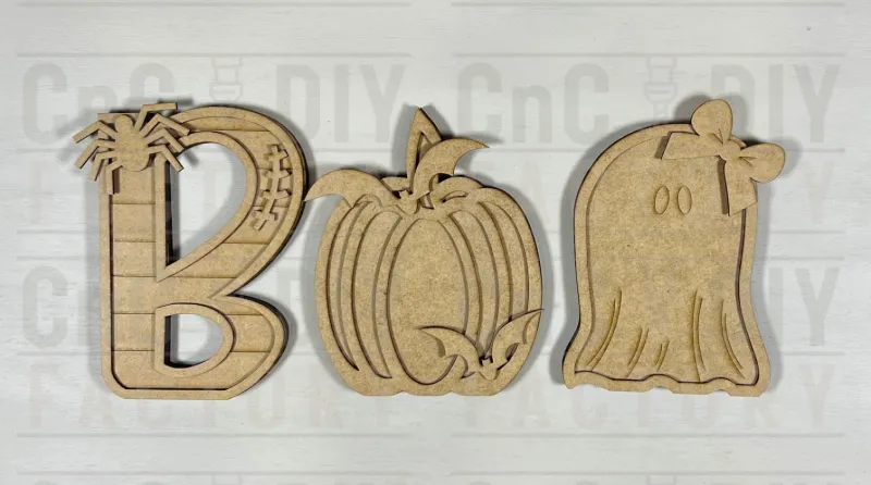 Layered BOO Shelf Sitter Laser Cut DIY Kit