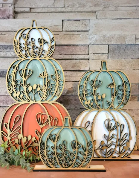 Layered Stacked Floral Pumpkins DIY Kit