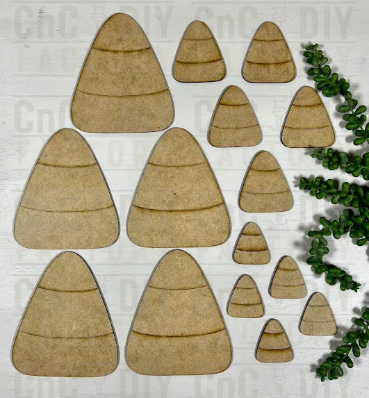 Laser Cut Candy Corn Cutouts – 15-Piece DIY Embellishment Set