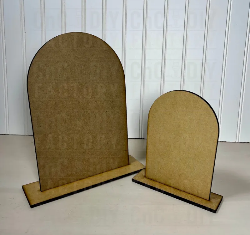 Arched Plaque Set with Stands – 5x7 & 11x7 MDF DIY Blanks