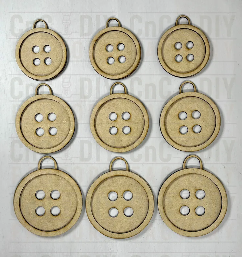 Old Fashion Button Ornaments – Set of 9