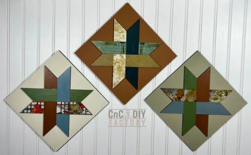 Woven Star Barn Quilt Block – 10" x 10" DIY Kit Laser Cut Layered 