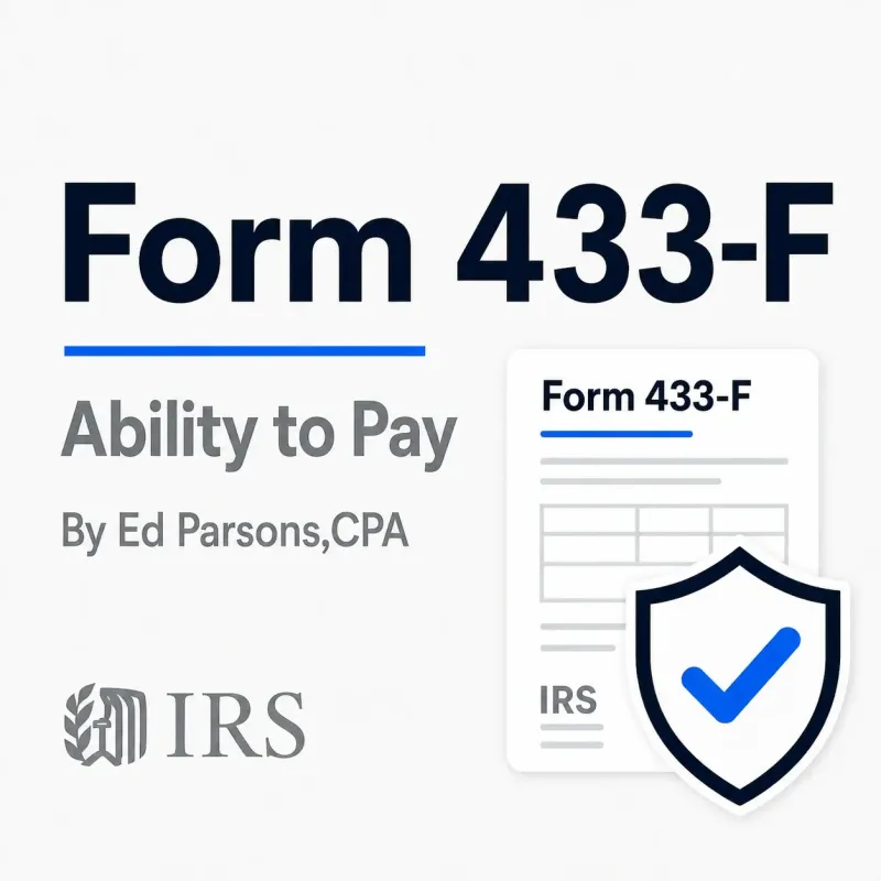 Form 433-F Collection Information Statement CPA Preparation