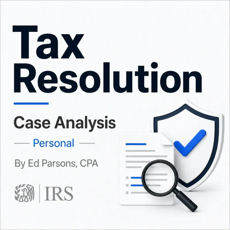 Personal CPA Tax Resolution Case Analysis