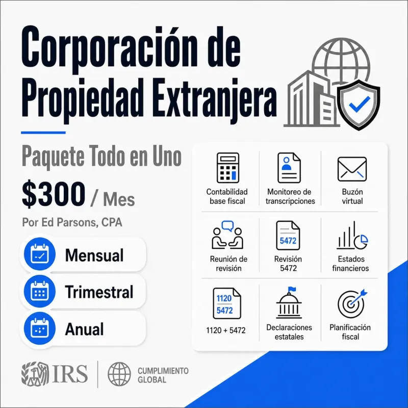 Servicios Anuales para Corporación de Propiedad Extranjera