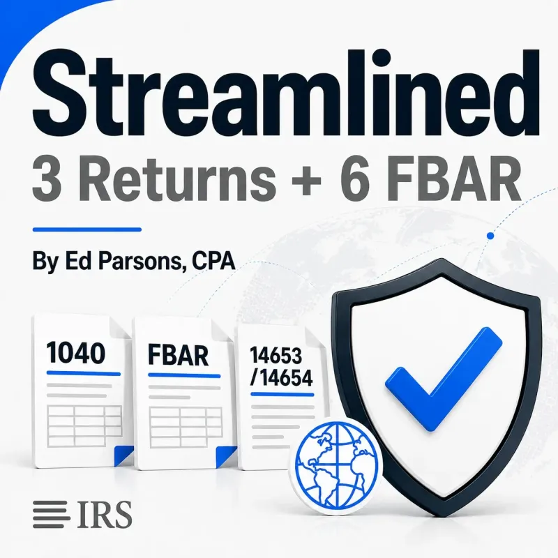 IRS Streamlined Filing Compliance Package By CPA