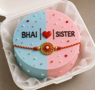 Bhai-Sister Love Strawberry Flavoured Bento cake 250 gm
