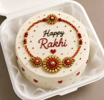 "Happy Rakhi" Bento Cake (Vanilla Flavoured) 250 gm