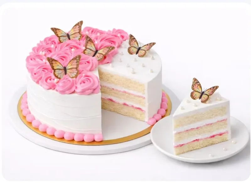 "Pink Rose Butterfly" Homemade Vanilla Cake 500gm