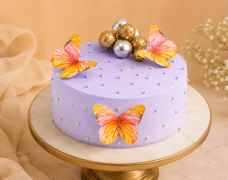 Black Currant Butterfly Cake Freshly Homemade Cake (500 g)