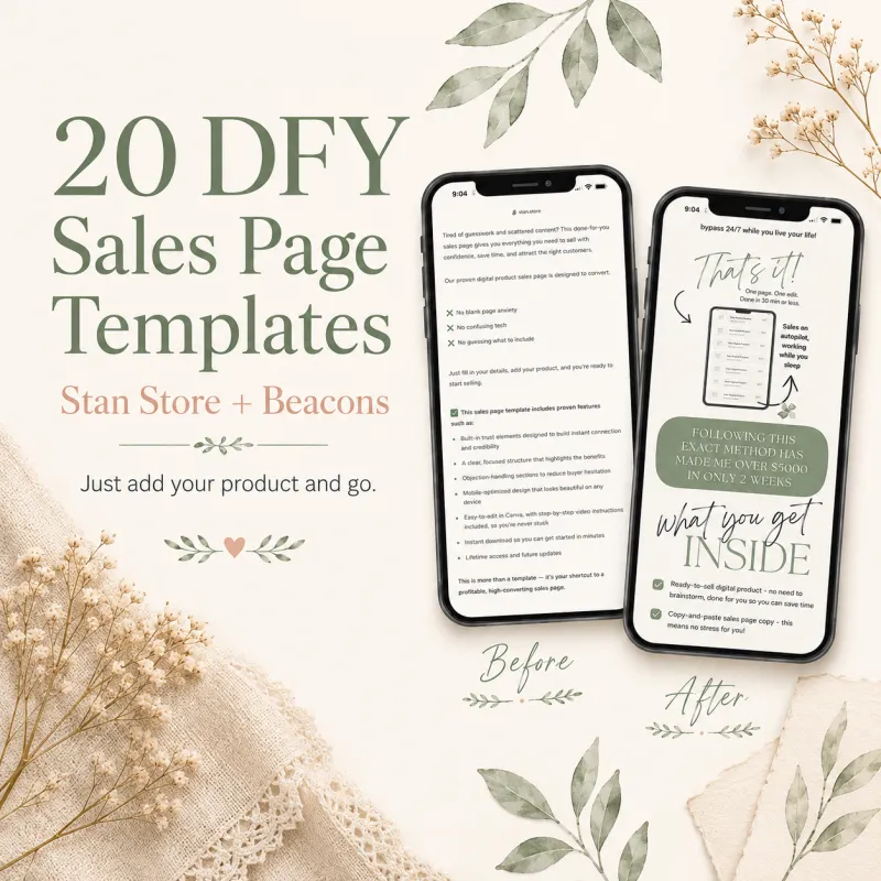 Stan Store / Beacons Sales Page Templates