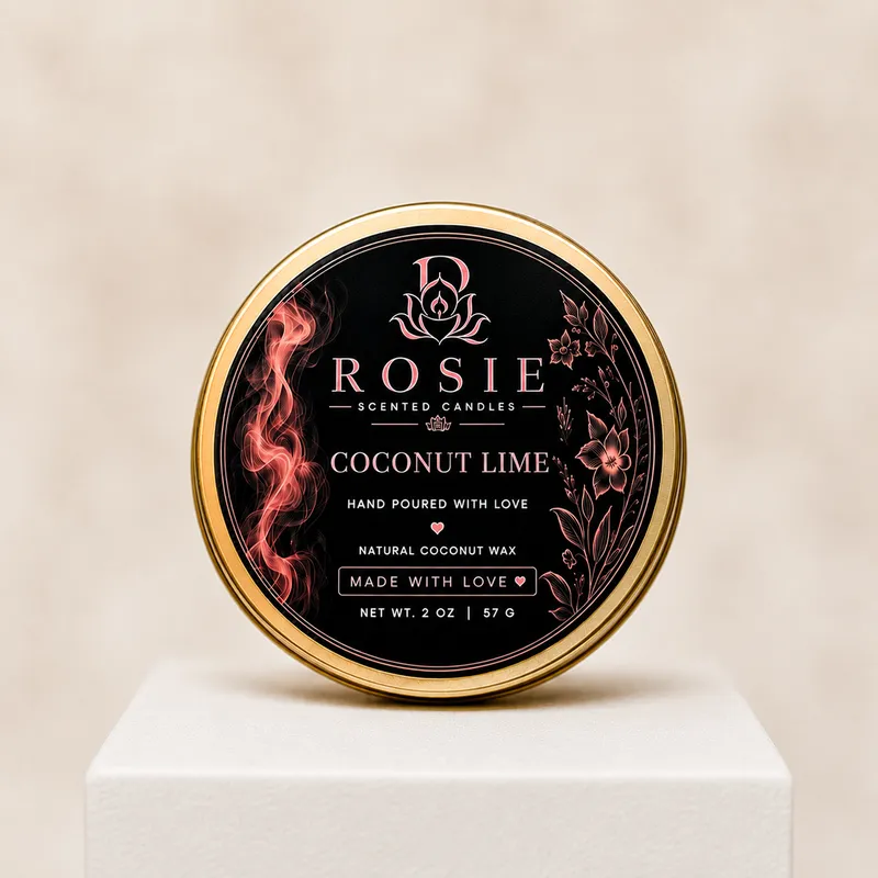 Natural Coconut Wax Tin Candle – Coconut Lime – 2 oz (57 g)