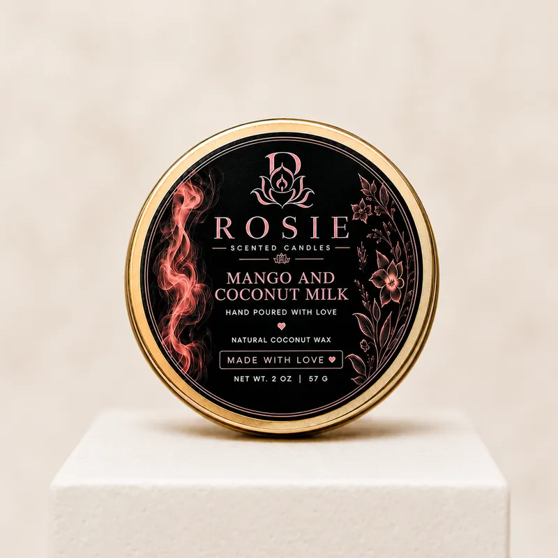 Natural Coconut Wax Tin Candle – Mango & Coconut Milk – 2 oz (57 g)