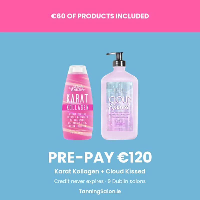 €120 Prepay Tanning Credit + €60 Product Bundle