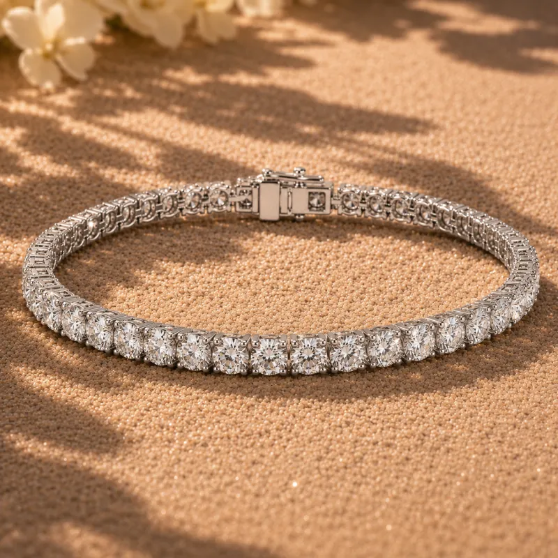 Round Diamond Tennis Bracelet (White Gold)